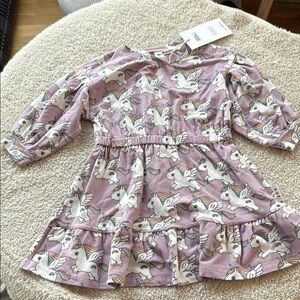 Hux  babyUnicorn Print Kids Dress - Purple
